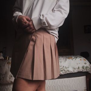 ASOS beige pleated skirt